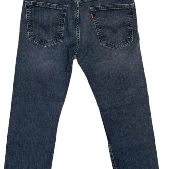 505 Levis Mens Jeans 31x32 Medium Dark Blue Straight Fit - Picture 6 of 8